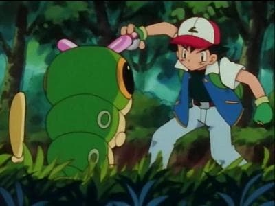 Ash łapie Pokémona