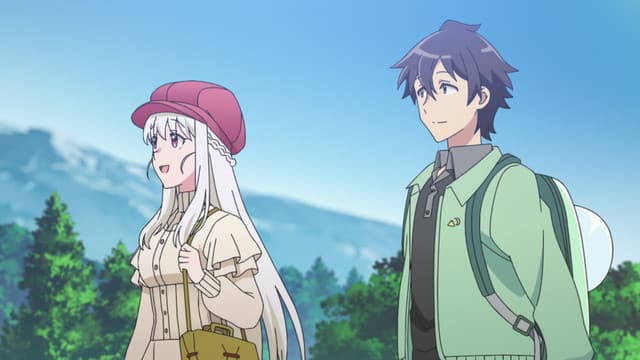 Dwie osoby i jeden futrzasty przyjaciel spacerujący po Aomori